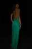 Jade Cowl Neck Backless Maxi Dress - Green sold by Meshki