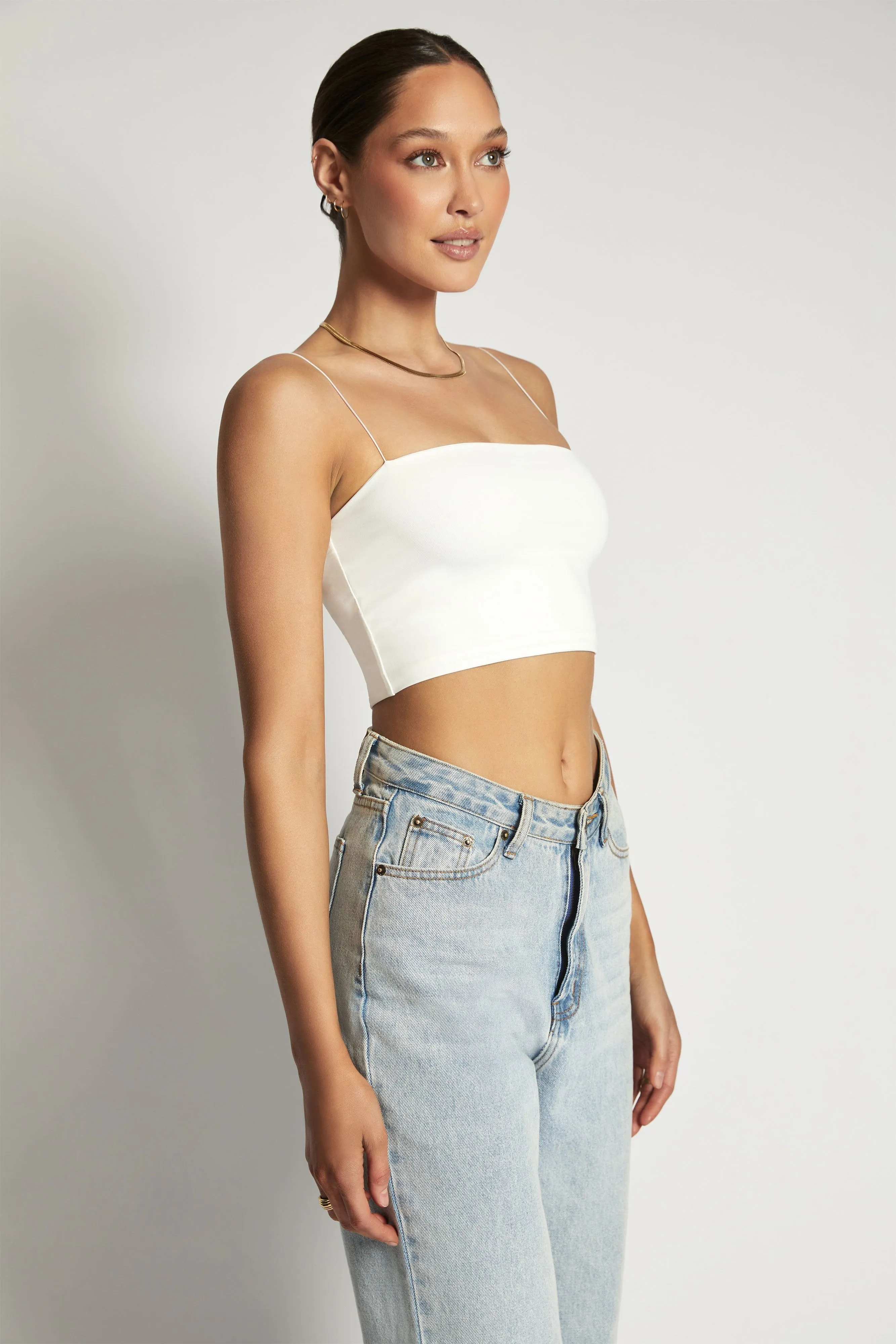 Yvonne Cami Crop Top - White sold by Meshki product image thumbnail 3