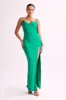 Jade Cowl Neck Backless Maxi Dress - Green sold by Meshki