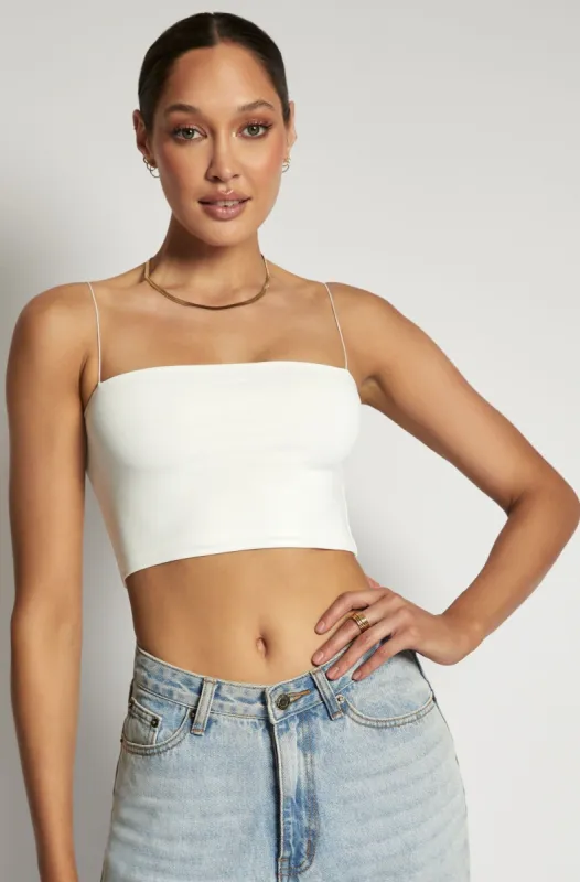 Yvonne Cami Crop Top - White sold by Meshki