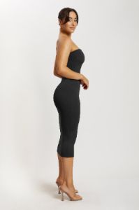 Cassidy Strapless Midi Dress - Black sold by Meshki