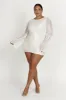 Nala Sequin Mini Dress - White sold by Meshki