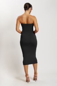 Cassidy Strapless Midi Dress - Black sold by Meshki