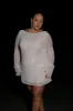 Nala Sequin Mini Dress - White sold by Meshki
