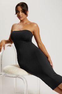 Cassidy Strapless Midi Dress - Black sold by Meshki