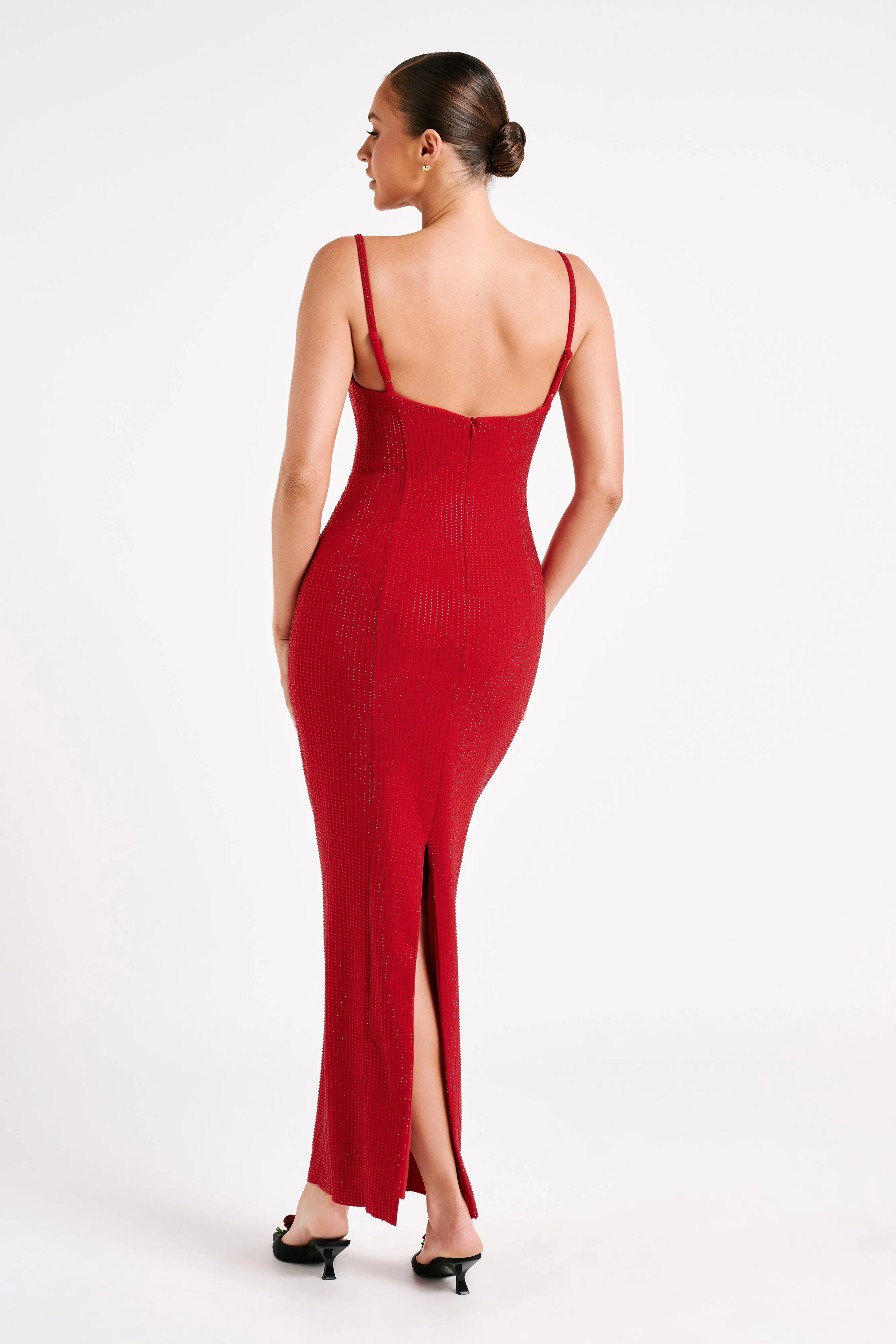 Rafaela Diamante Maxi Dress - Vermilion Red sold by Meshki product image thumbnail 3