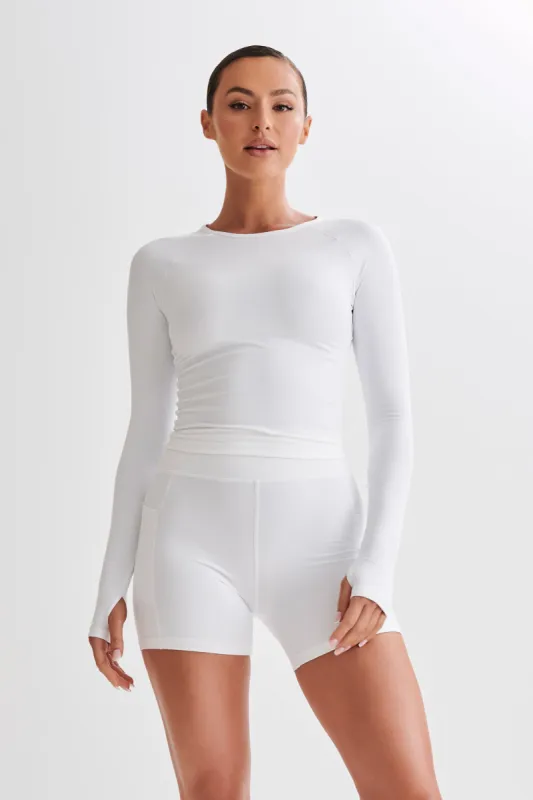 Venus Long Sleeve Top - White sold by Meshki