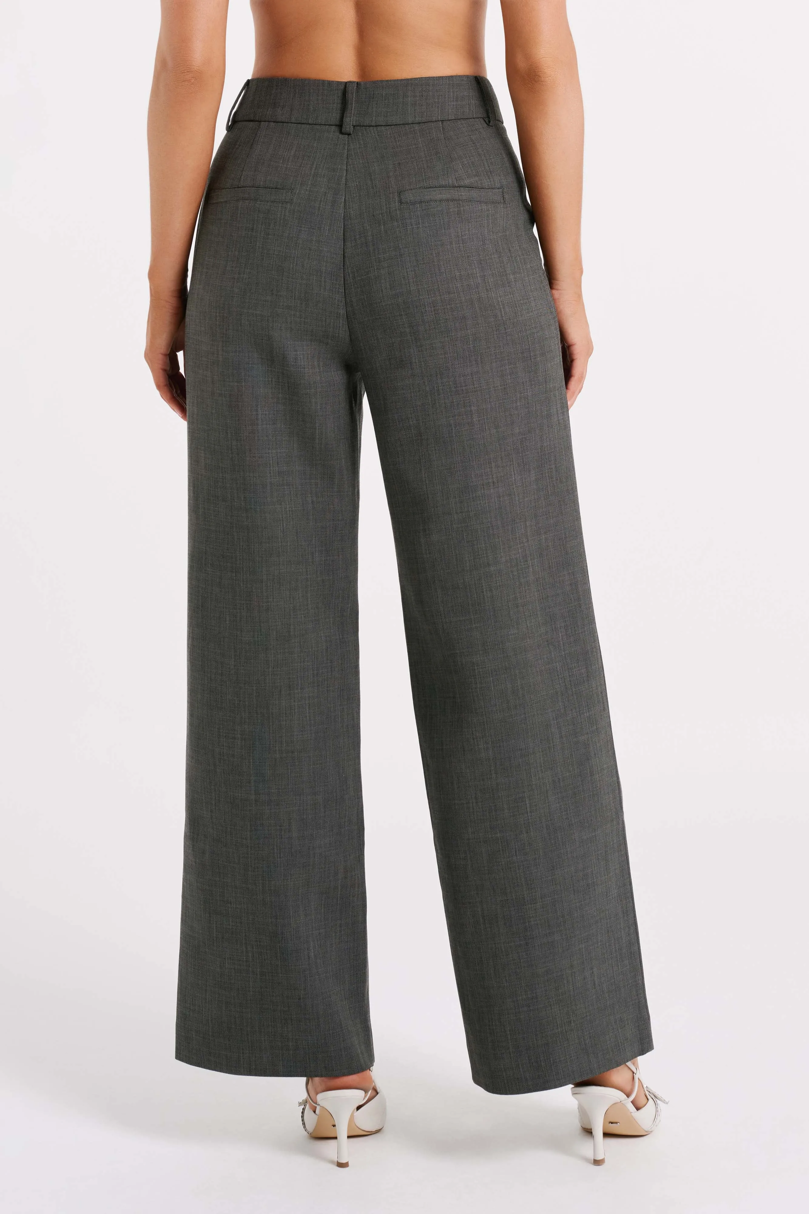 Natalie Textured Wide Leg Pant - Charcoal sold by Meshki product image thumbnail 2