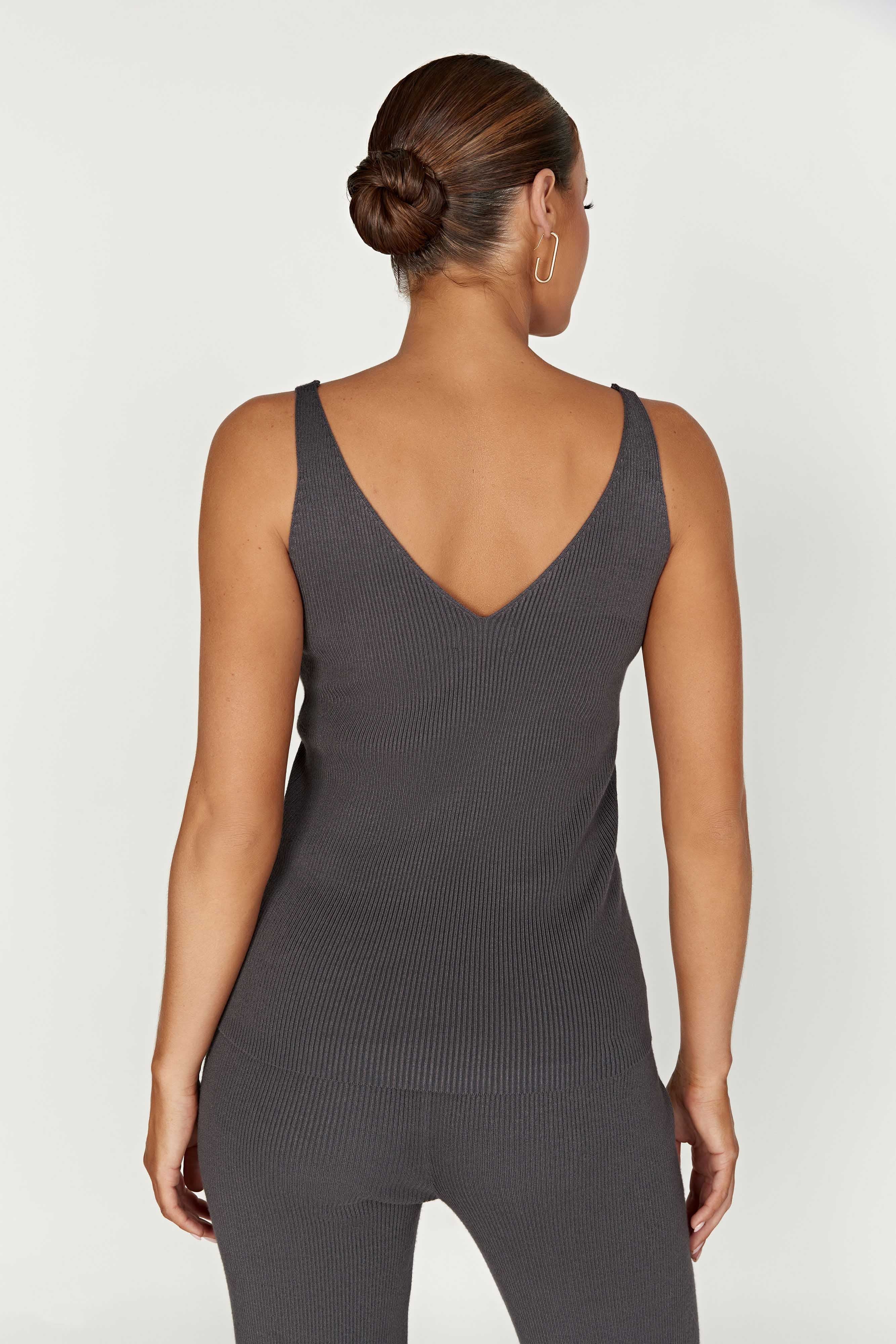 Alicia Sleeveless Knit Top - Charcoal sold by Meshki product image thumbnail 2
