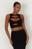 Chloe Cut Out Crop Top - Black sold by Meshki