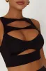 Chloe Cut Out Crop Top - Black sold by Meshki