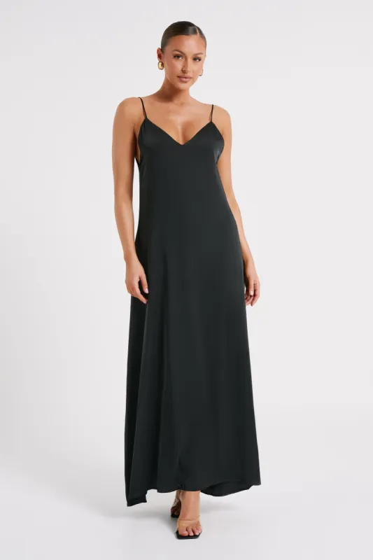 Beatrice Flowy Maxi Dress - Black sold by Meshki