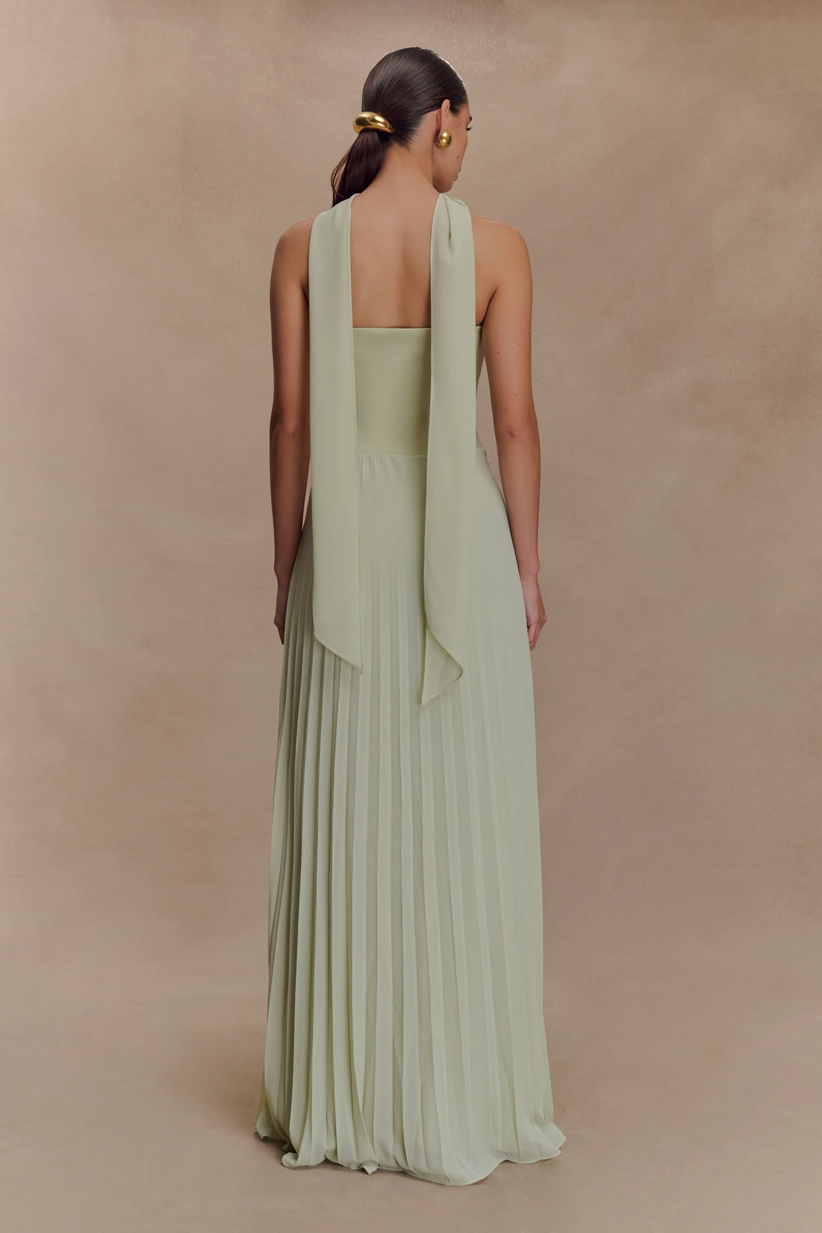 Caira Chiffon Scarf Maxi Dress - Sage sold by Meshki product image thumbnail 2