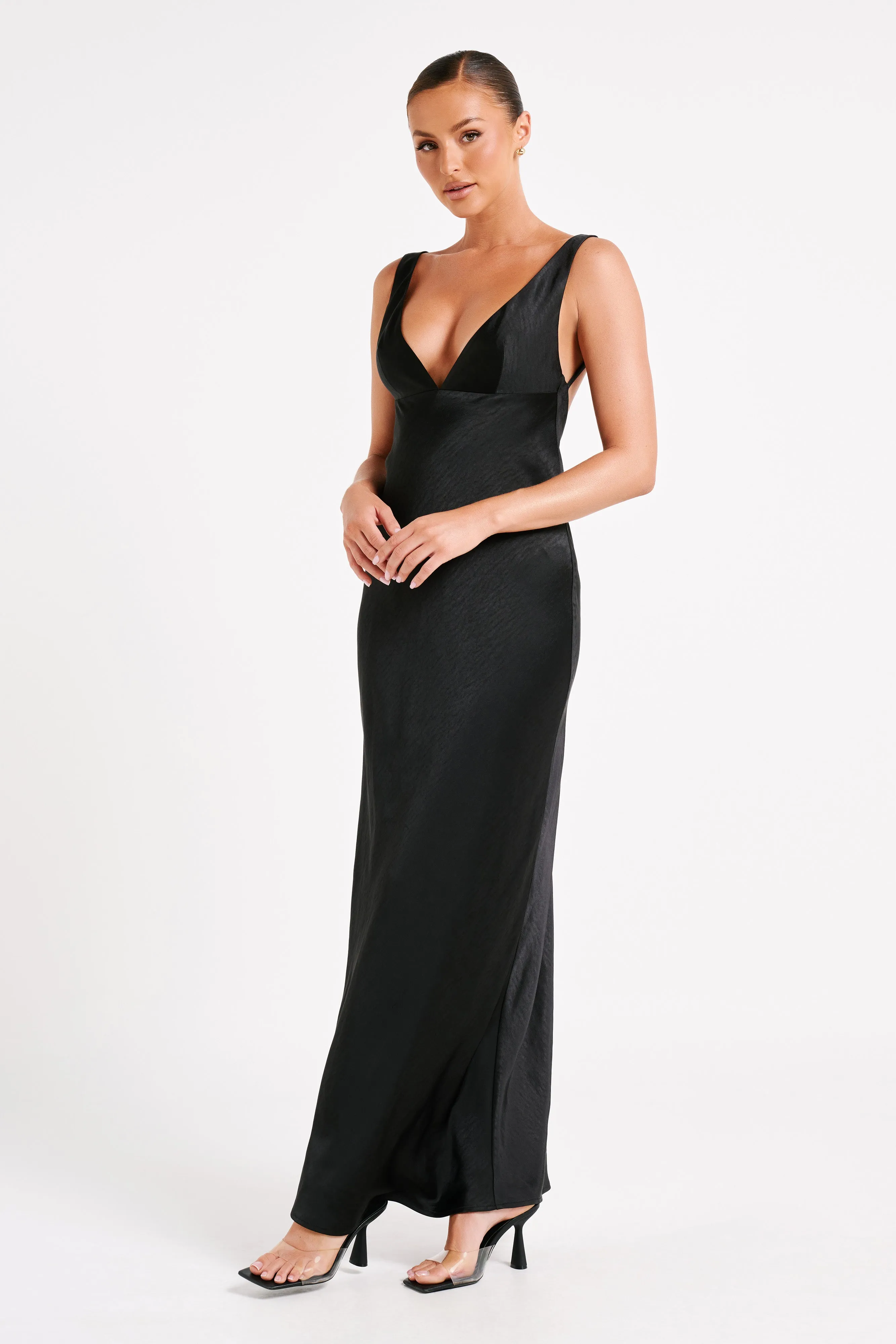 Indy Open Back Maxi Dress - Black sold by Meshki product image thumbnail 5
