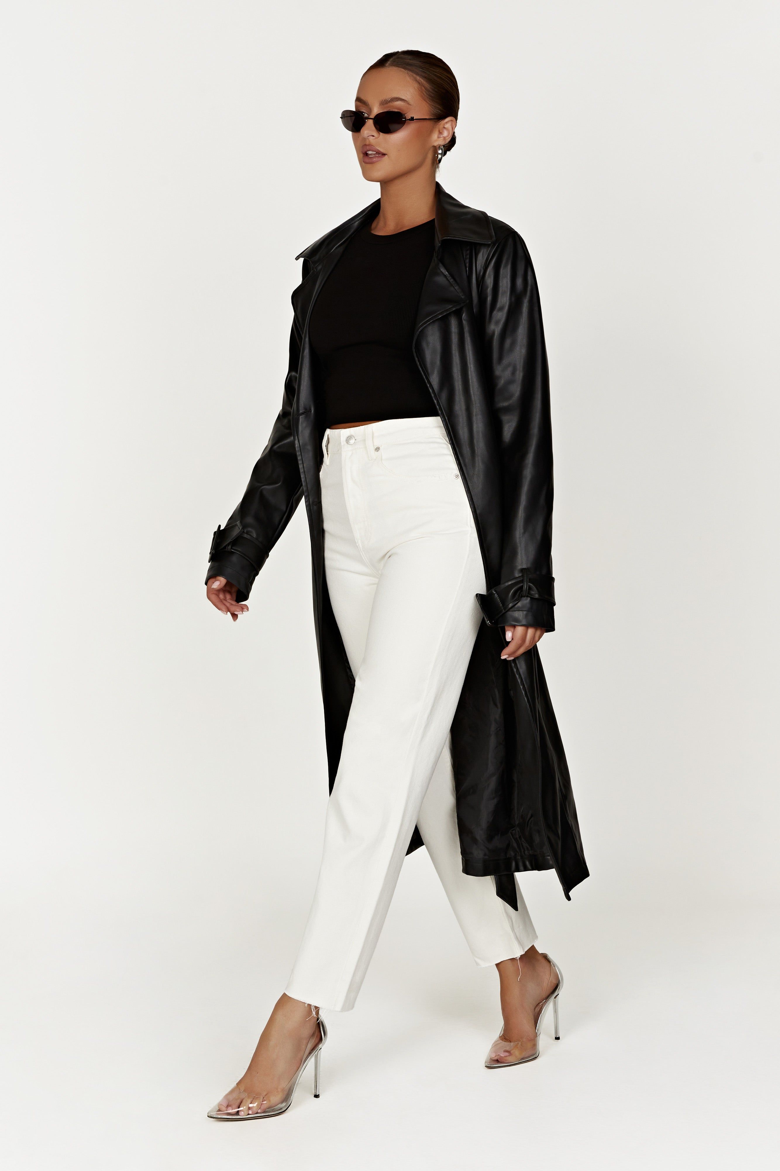 Zanna Ribbed Tank Top - Black sold by Meshki product image thumbnail 4