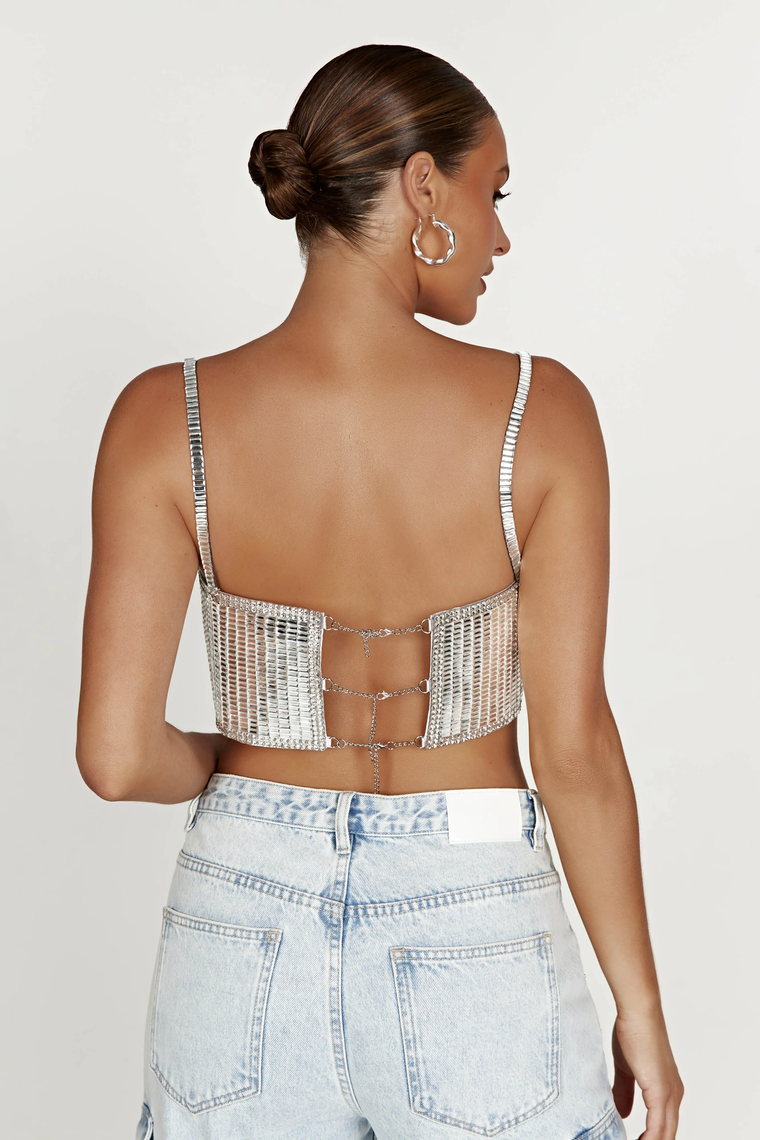 Miriam Mirror Crop Top - Silver sold by Meshki product image thumbnail 2