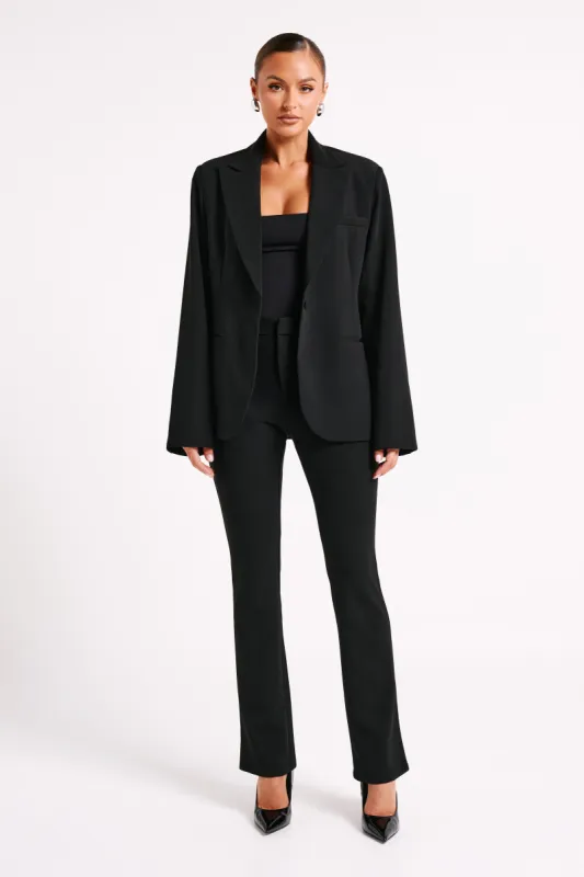 Bexley Oversized Blazer With Shoulder Pads - Black sold by Meshki