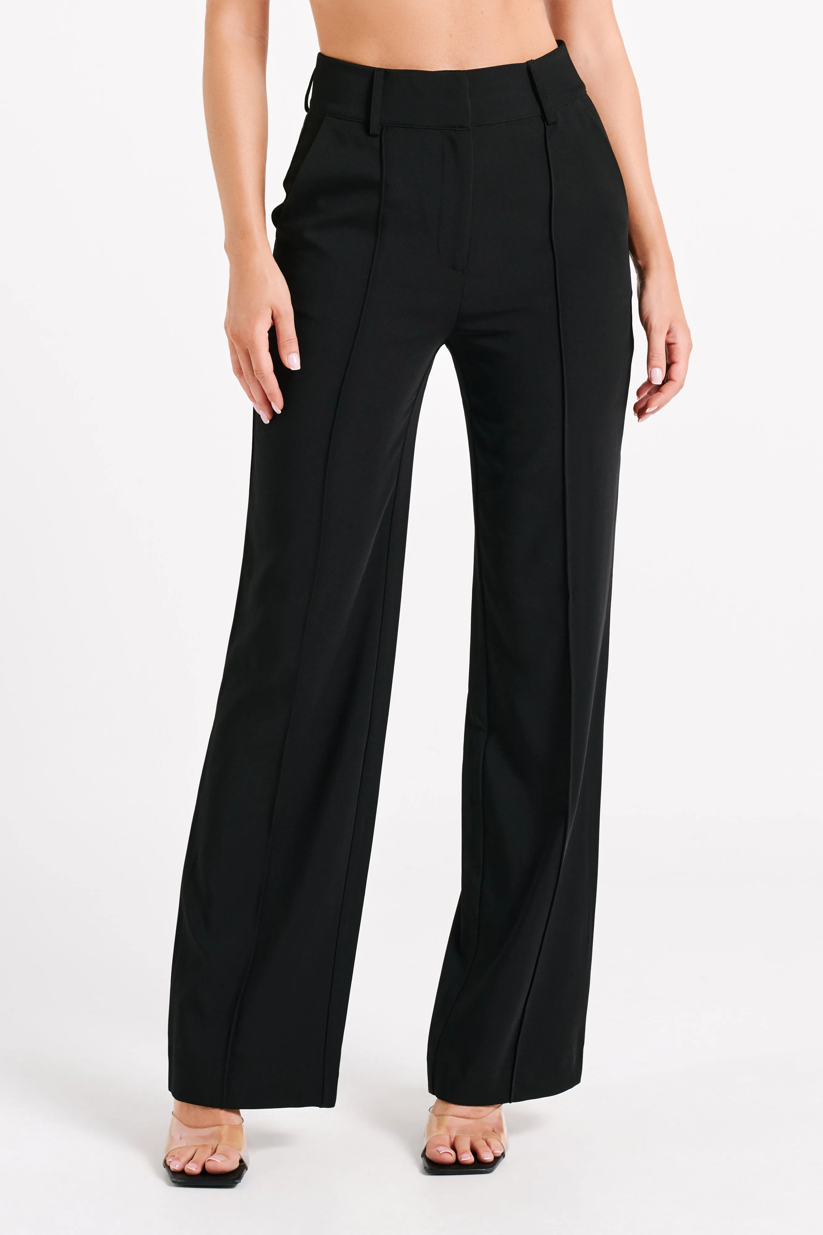Lisa High Waist Suiting Trousers - Black sold by Meshki