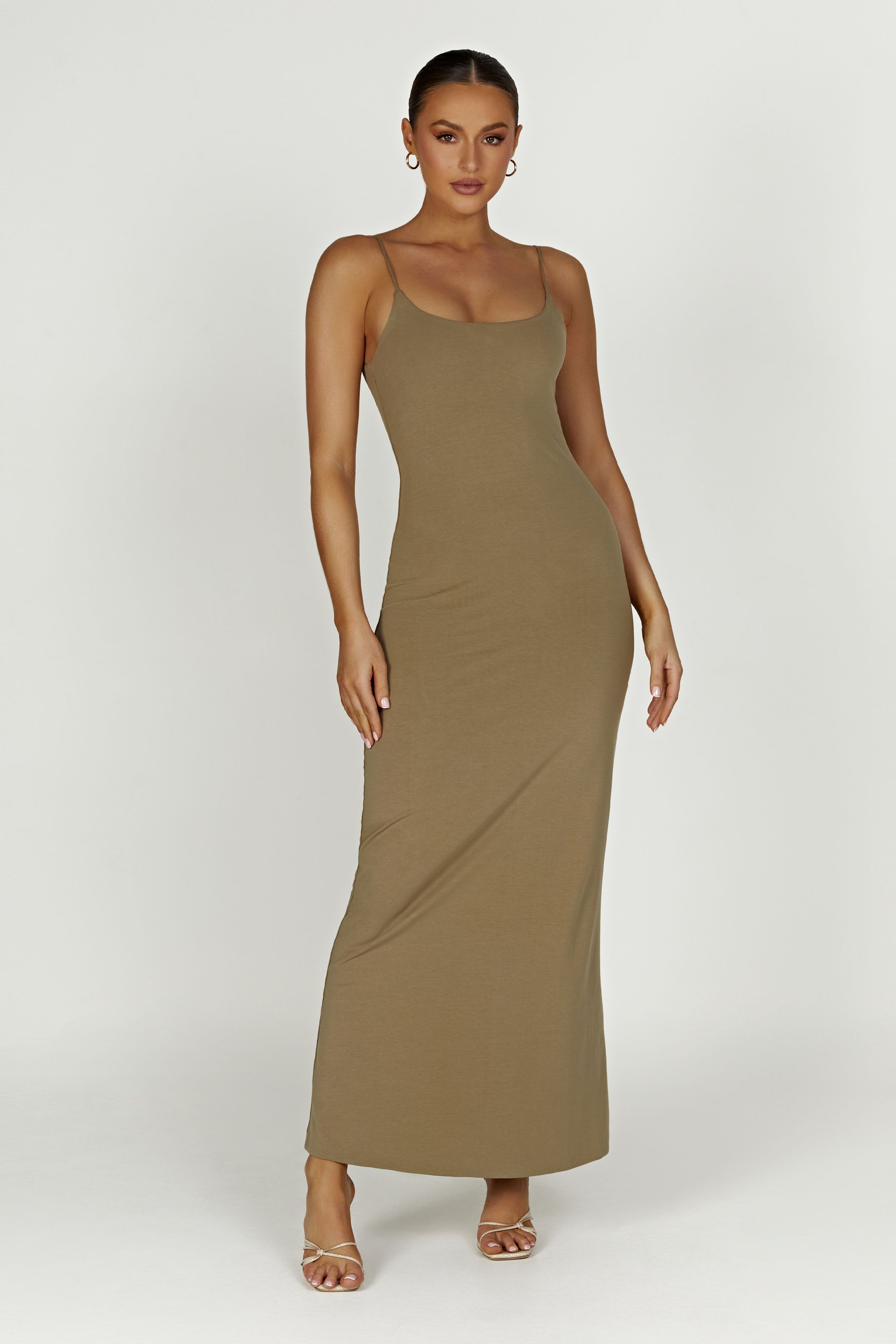 Aylani Cami Maxi Dress - Olive sold by Meshki