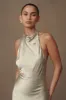 Esther Iridescent Satin Cowl Maxi Dress - Sage sold by Meshki