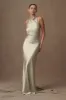 Esther Iridescent Satin Cowl Maxi Dress - Sage sold by Meshki