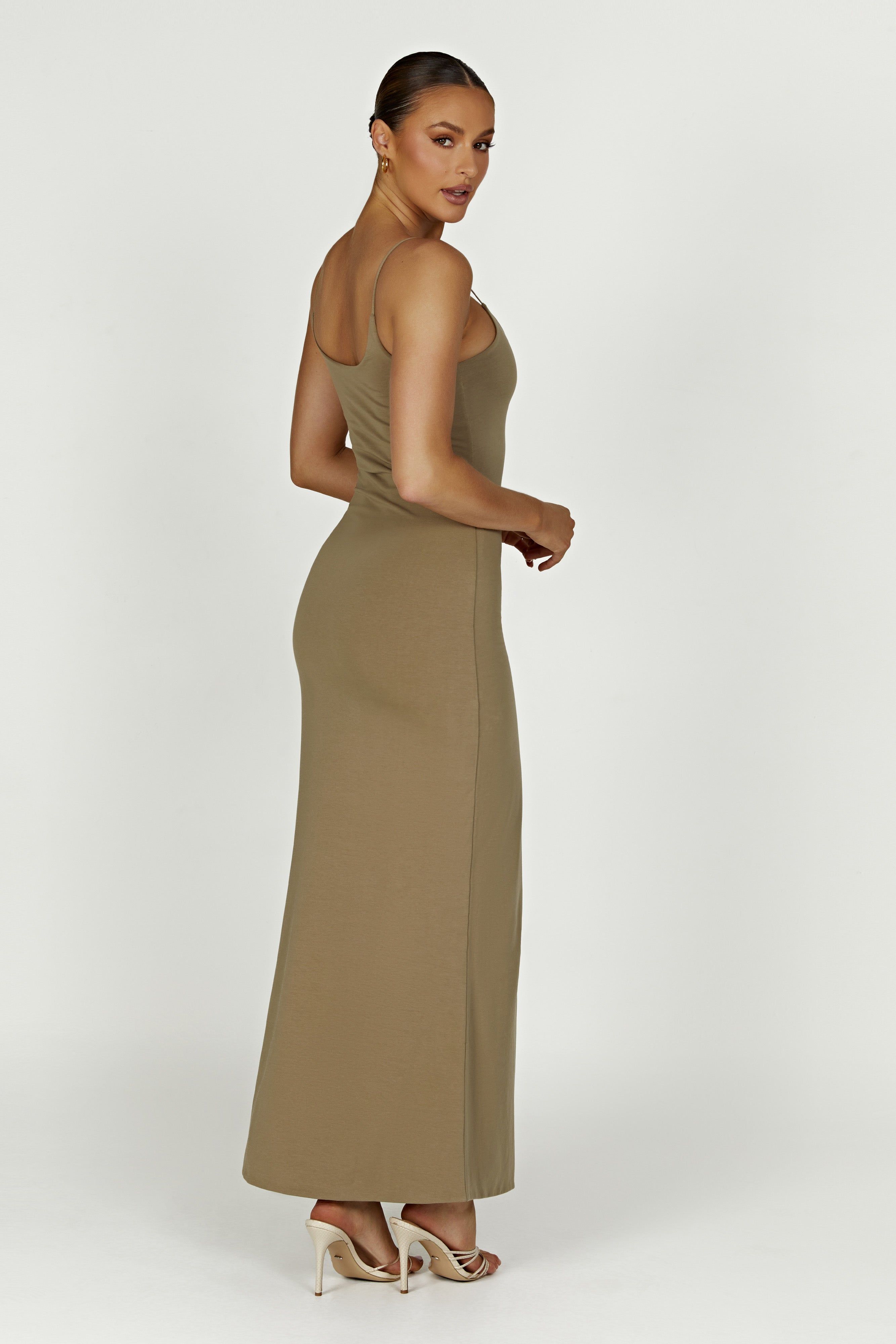 Aylani Cami Maxi Dress - Olive sold by Meshki product image thumbnail 4