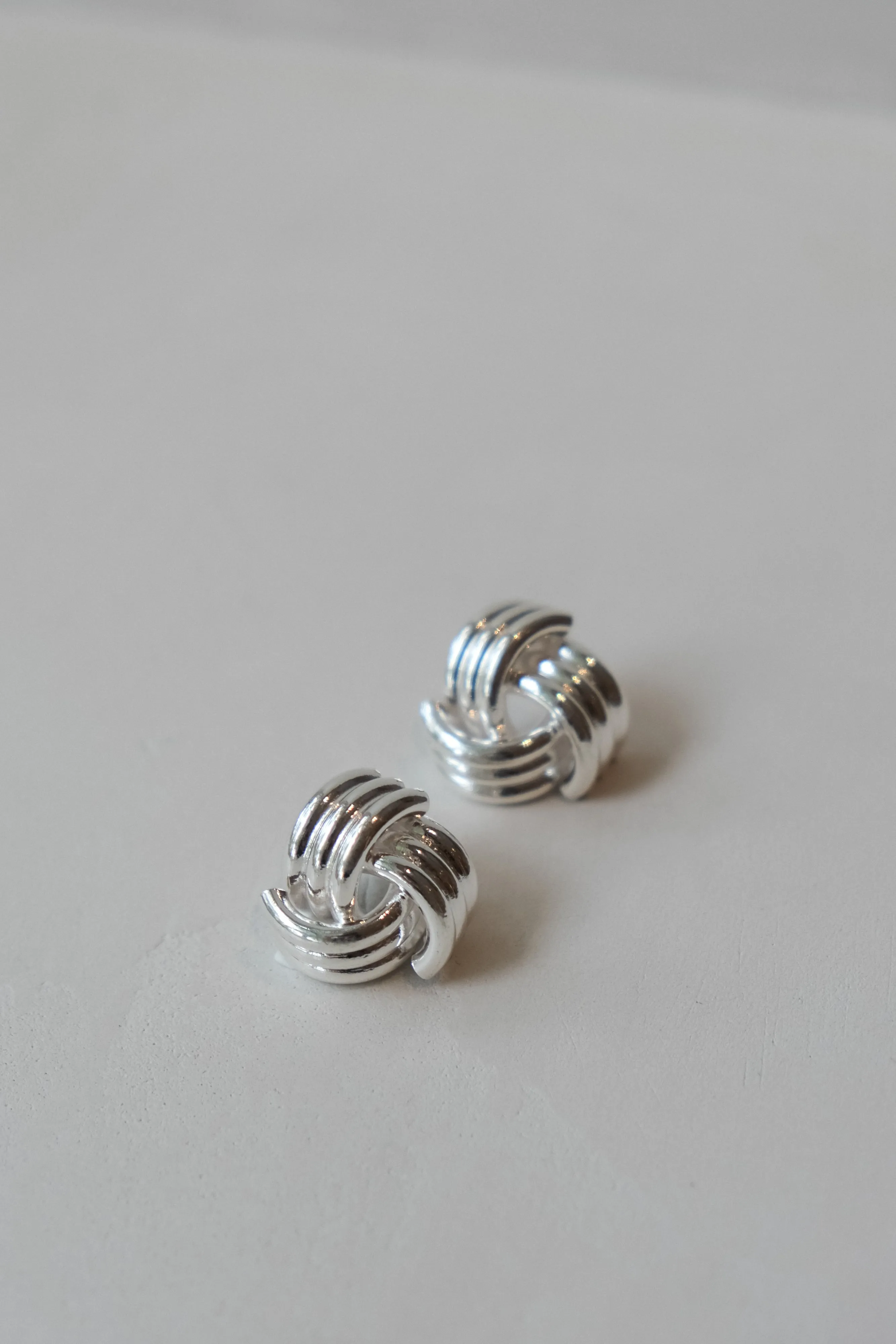 Rowan Knotted Earrings - Silver sold by Meshki