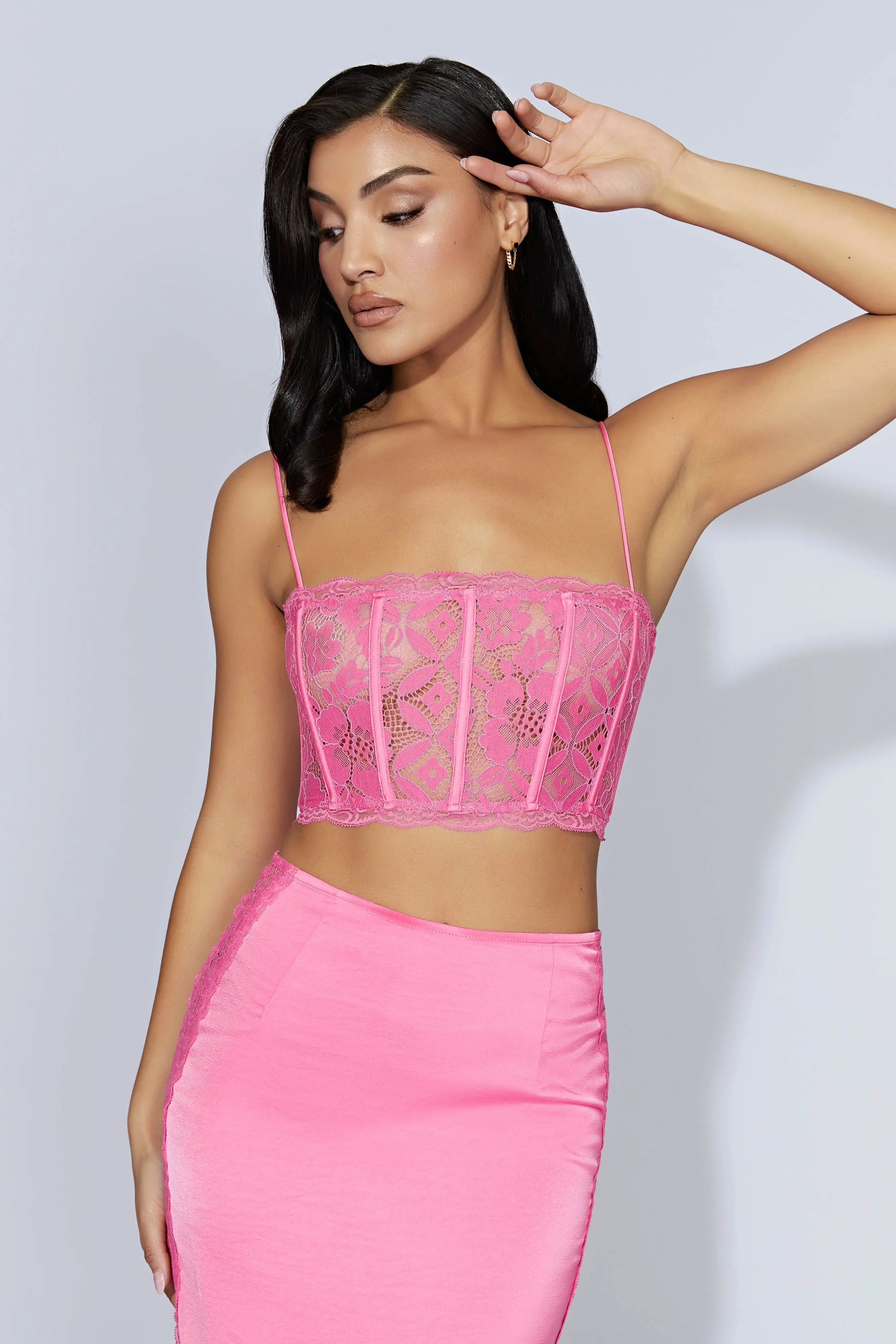 Bellamy Scallop Lace Bodice - Bubblegum Pink sold by Meshki product image thumbnail 5