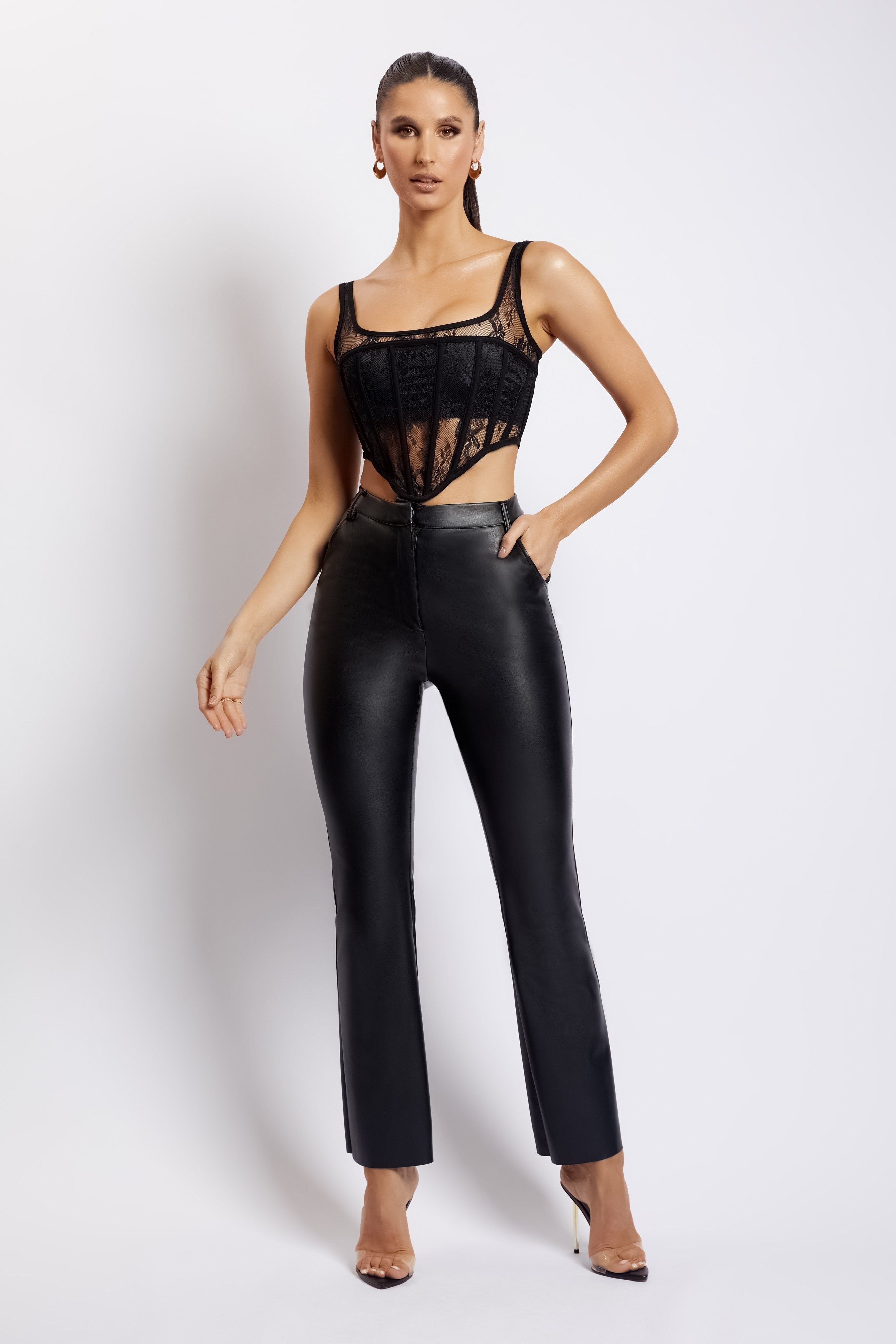 Delaney Lace Corset Bustier - Black sold by Meshki product image thumbnail 7