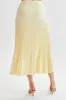 Twyla Pleated Suiting Maxi Skirt - Lemon sold by Meshki
