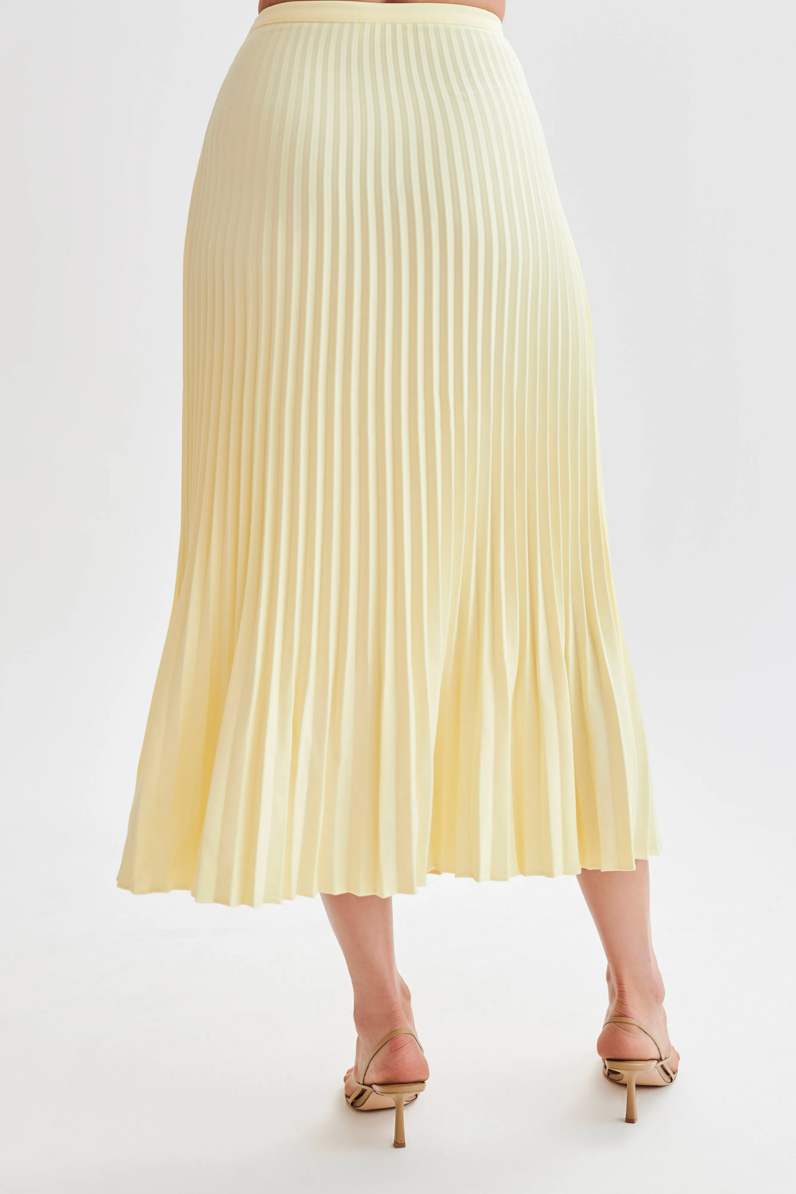 Twyla Pleated Suiting Maxi Skirt - Lemon sold by Meshki product image thumbnail 4