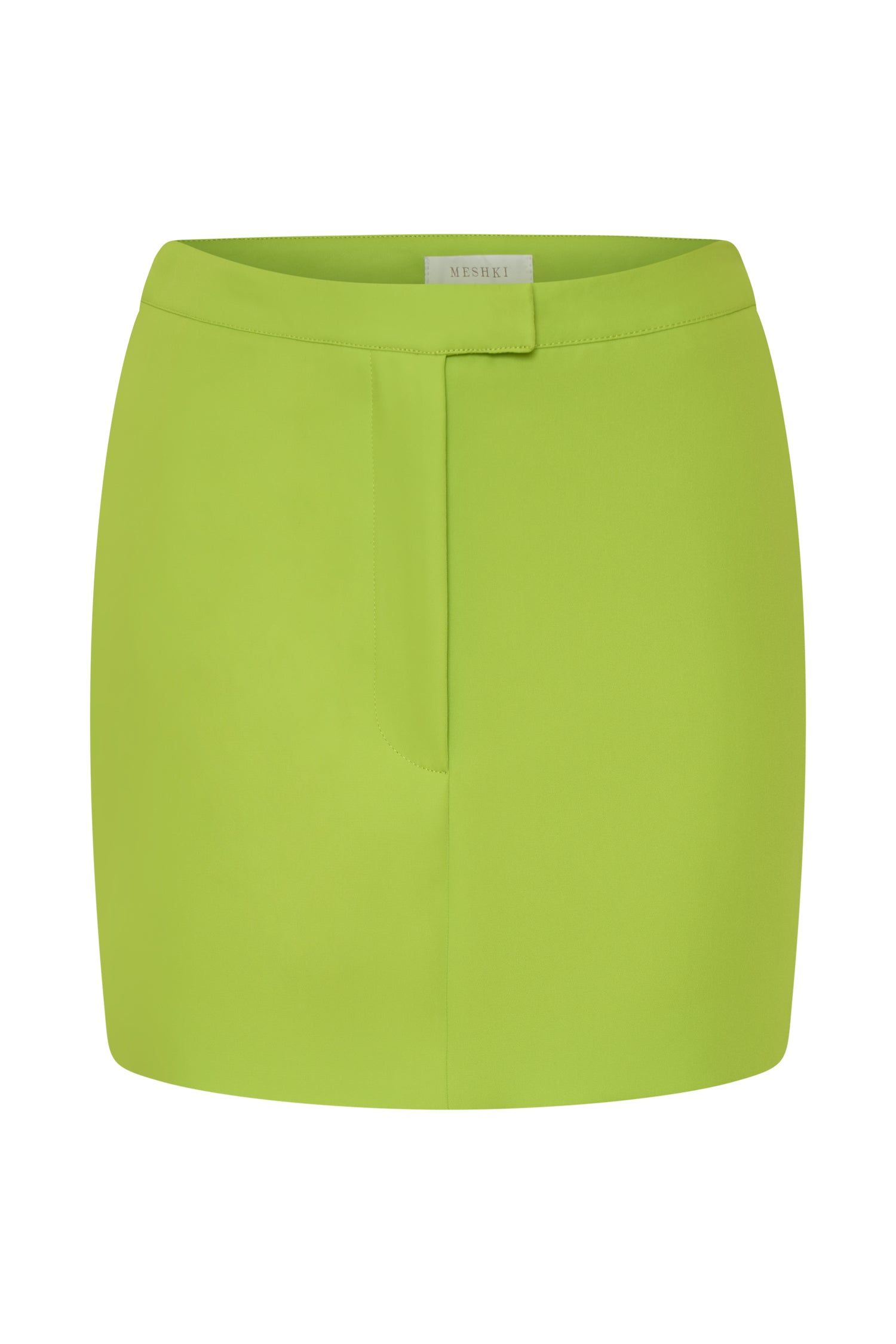 Josie Crepe Mini Skirt - Lime Green sold by Meshki product image thumbnail 8