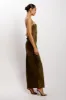 Sydney Straight Neck Slip Maxi Dress - Khaki sold by Meshki