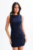 Angela Suiting Mini Dress - Navy sold by Meshki