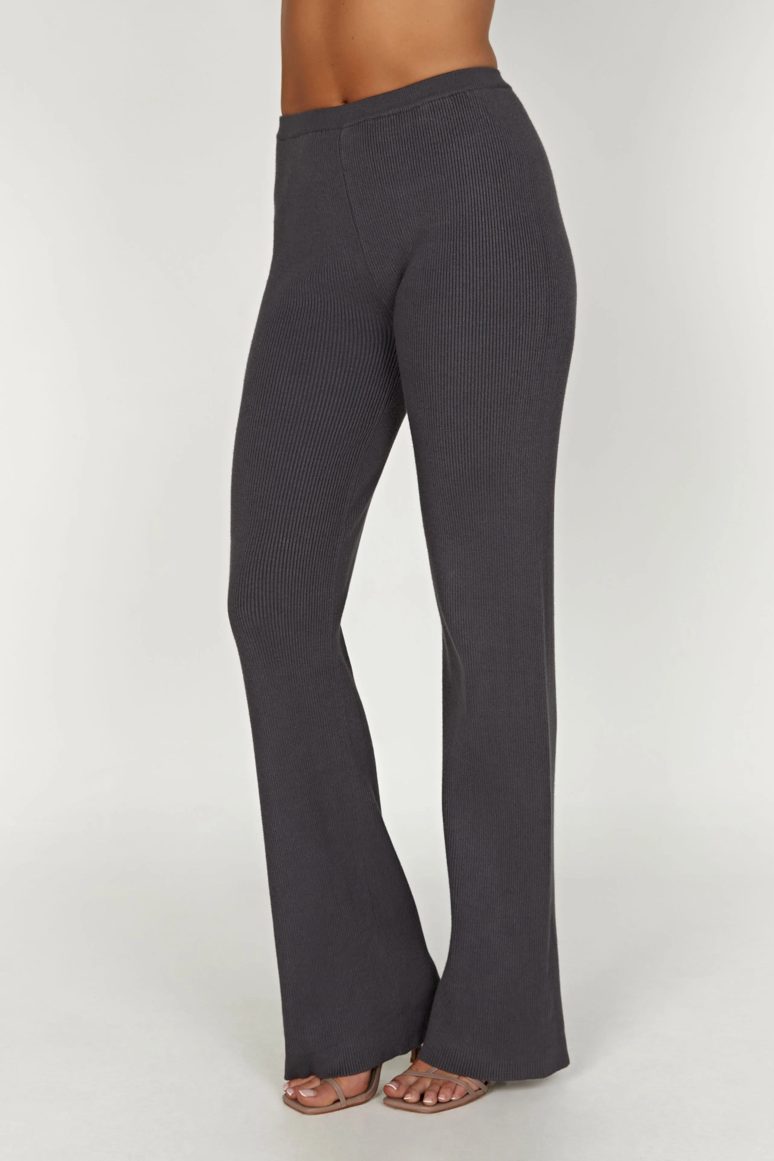 Linnie Straight Leg Knit Pant - Charcoal sold by Meshki product image thumbnail 4