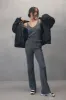 Linnie Straight Leg Knit Pant - Charcoal sold by Meshki