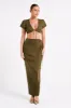Fatima Linen Crop Top - Khaki sold by Meshki