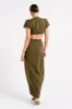 Fatima Linen Crop Top - Khaki sold by Meshki