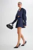 Julianna Cotton Pleated Mini Skirt - Navy sold by Meshki