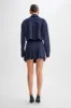 Julianna Cotton Pleated Mini Skirt - Navy sold by Meshki