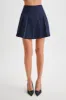 Julianna Cotton Pleated Mini Skirt - Navy sold by Meshki