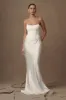 Harlow Satin Strapless Maxi Dress - Ivory sold by Meshki