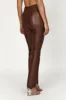 Tyra Straight Leg Faux Leather Pants - Chocolate sold by Meshki