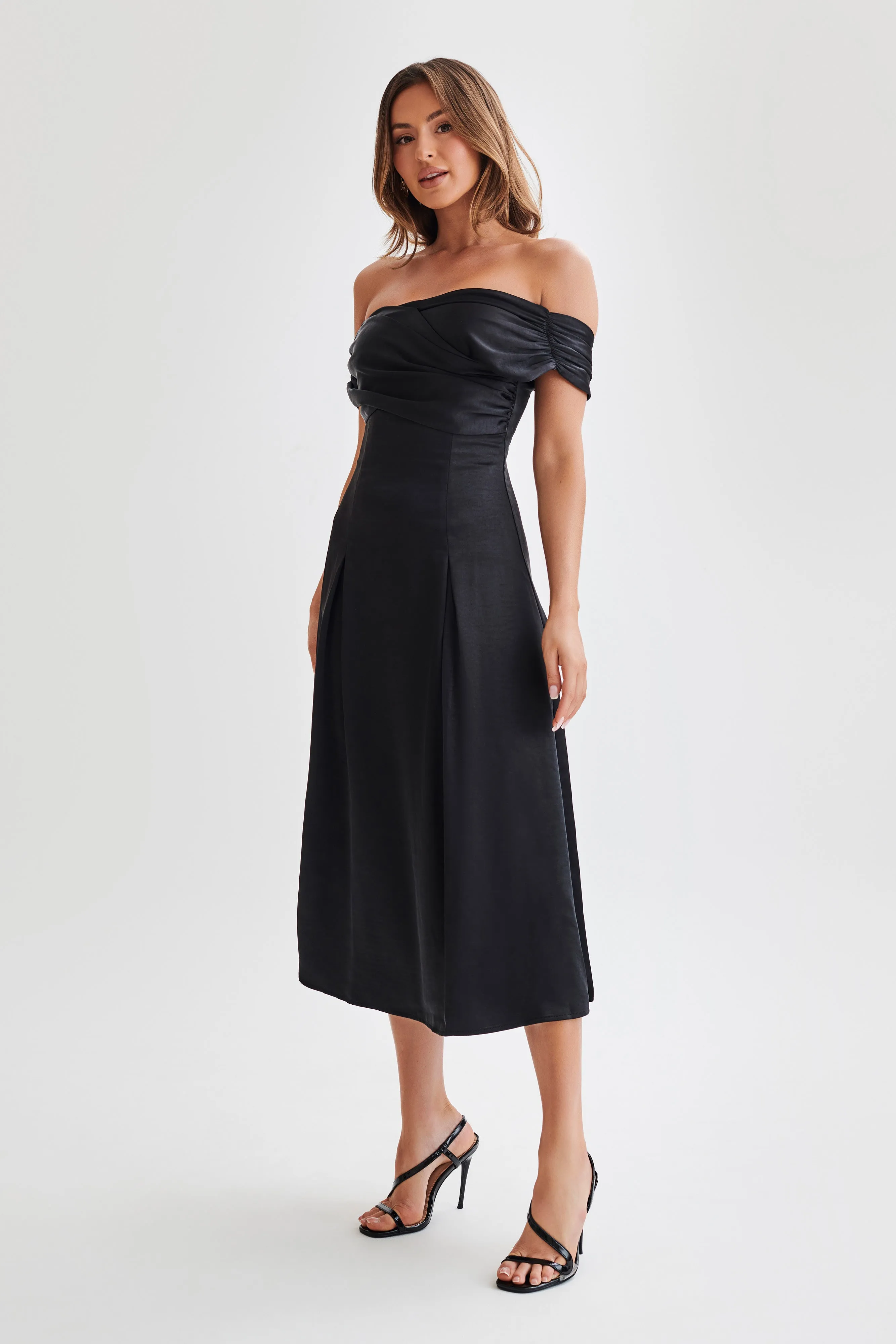 Sofie Off Shoulder Midi Dress - Black sold by Meshki product image thumbnail 5