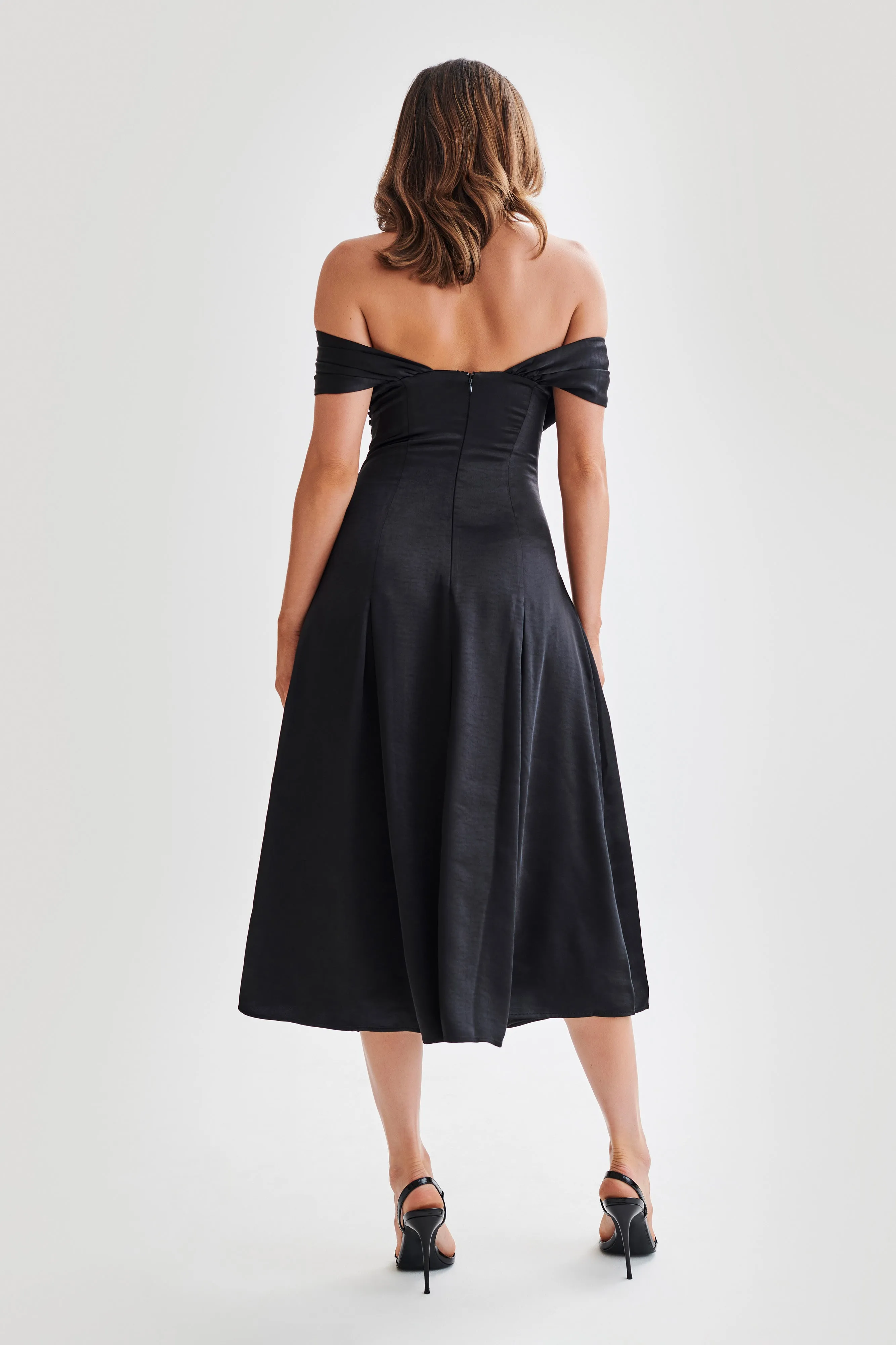 Sofie Off Shoulder Midi Dress - Black sold by Meshki product image thumbnail 3
