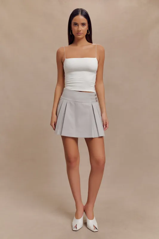 Arya Longline Spaghetti Strap Top - White sold by Meshki