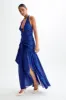Graziana Satin Chiffon Plunge Maxi Dress - Cobalt Blue sold by Meshki