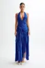 Graziana Satin Chiffon Plunge Maxi Dress - Cobalt Blue sold by Meshki