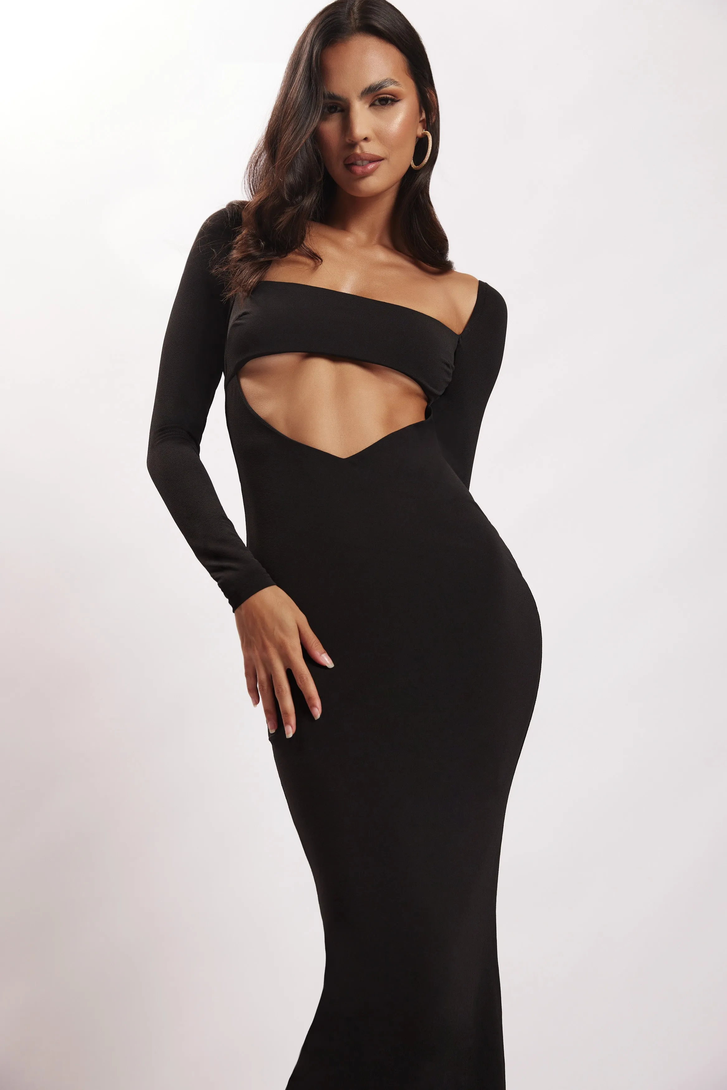 Ashleigh Cut Out Bandeau Maxi Dress - Black sold by Meshki product image thumbnail 3