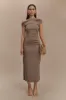 Alayna Recycled Nylon Midi Dress - Coco sold by Meshki